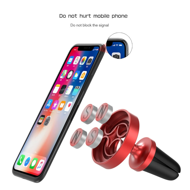 CaseMe Universal 360 Degree Rotation Magnetic Car Air Outlet Vent Mount Phone Holder, For iPhone, Galaxy, Sony, Lenovo, HTC, Huawei, and other Smartphones (Red) Eurekaonline