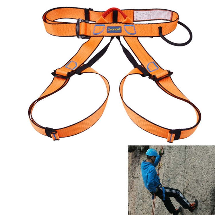 Climbing Harness Safe Seat Belt for Rock High Level Caving Climbing Adjustable Rappelling Equipment Half Body Guard Protect(Orange) Eurekaonline