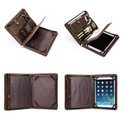 Crazy Horse Leather Pen Slot Zipper Multifunctional Tablet Cover For IPad Pro 9.7/10.5/11 Inch(Light Brown) Eurekaonline
