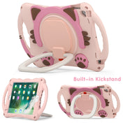 Cute Cat King Kids Shockproof Silicone Tablet Case with Holder & Shoulder Strap & Handle For iPad 9.7 2018 / 2017 / Air / Air 2 / Pro 9.7(Pink) Eurekaonline