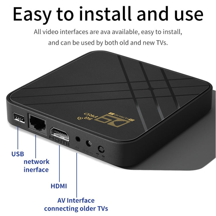 D9 PRO 2.4G/5G WIFI 4K HD Android TV Box, Memory:8GB+128GB(EU Plug) Eurekaonline