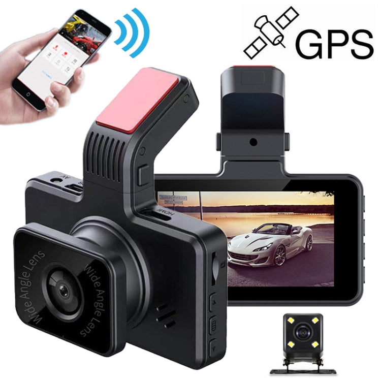 D905 3 inch Car Ultra HD Driving Recorder, Double Recording + GPS + WIFI + Gravity Parking Monitoring + Lane Deviation Warning Eurekaonline