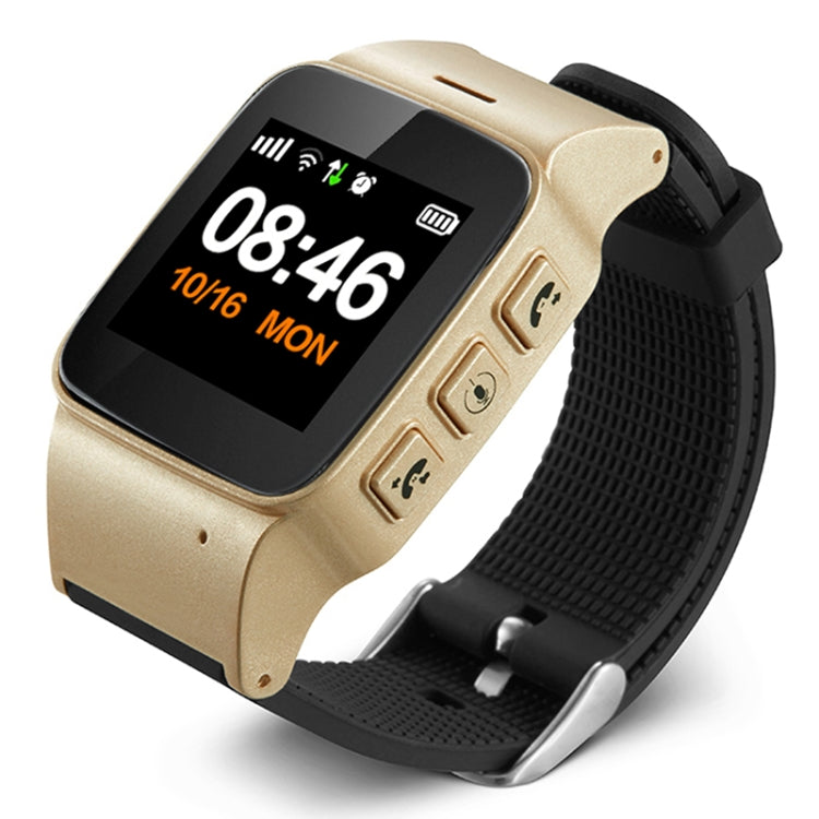 D99+ 1.22 inch HD LCD Screen GPS Smartwatch for the Elder Waterproof, Support GPS + LBS + WiFi Positioning / Two-way Dialing / Voice Monitoring / One-key First-aid / Wrist off Alarm / Safety Fence (Champagne Gold) Eurekaonline