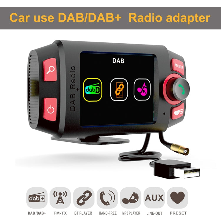 DAB-C8 Car DAB+ Digital Radio Receiver Color Screen Bluetooth Hands-free Eurekaonline