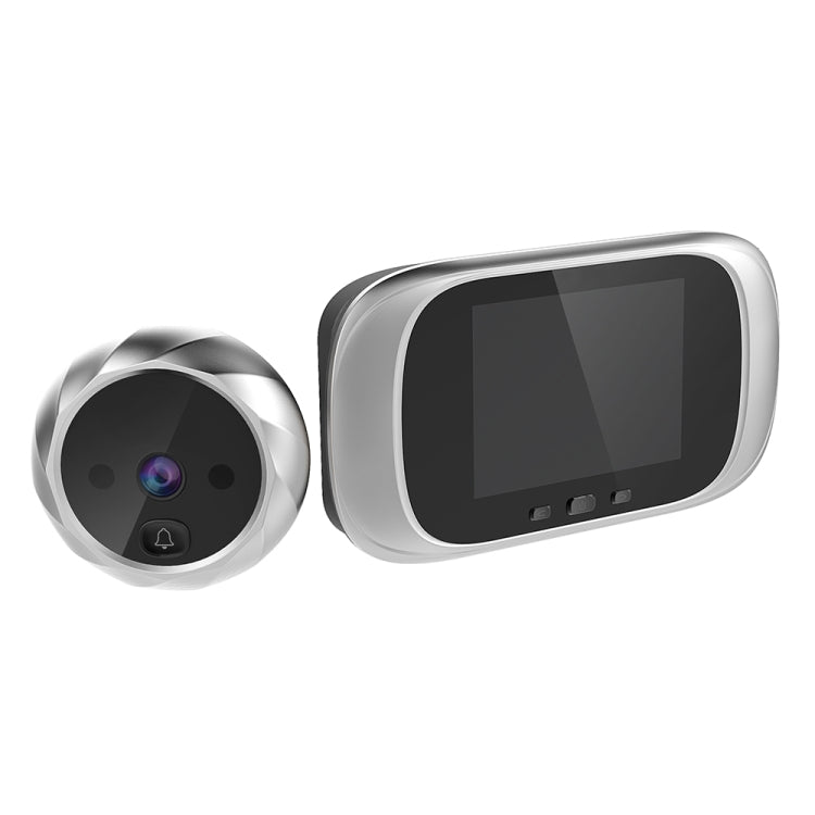 DD1 Smart Electronic Cat Eye Camera Doorbell with 2.8 inch LCD Screen, Support Infrared Night Vision(Silver) Eurekaonline
