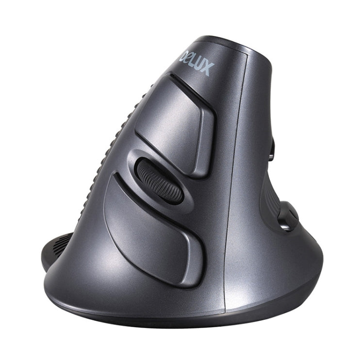 DELUX M618 6-Keys Vertical Snail Ergonomic Wireless Mouse(Black) Eurekaonline
