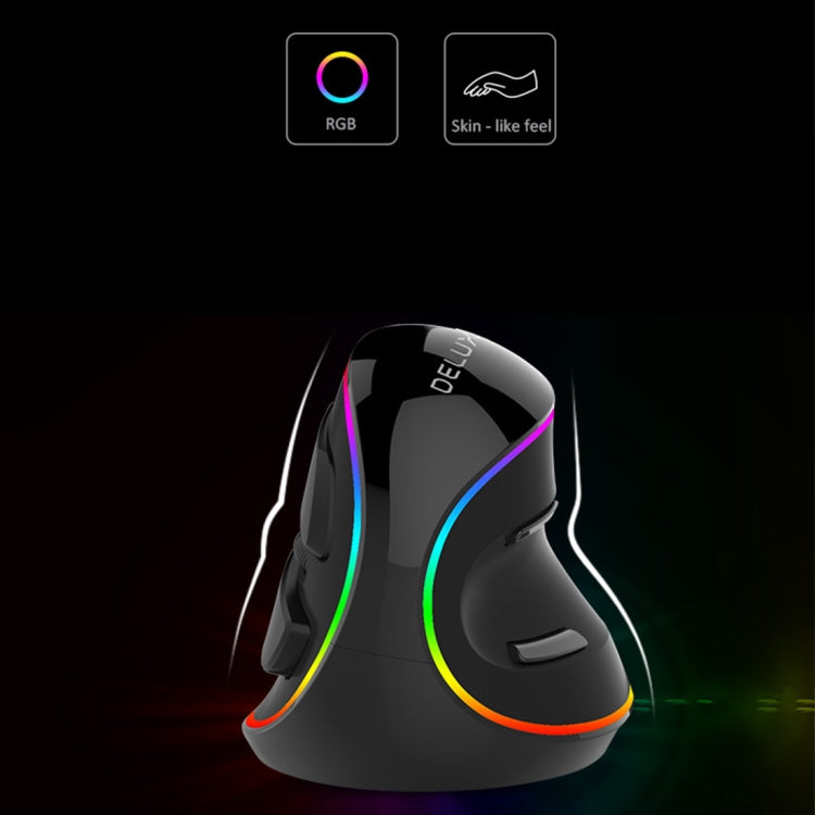 DELUX M618 Plus RGB Wired Optical Mouse Ergonomic Vertical Mouse 4000DPI Eurekaonline