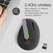 DELUX M618C 6 Keys 1600 DPI RGB Vertical Wireless Bluetooth Dual Mode Mouse(Black) Eurekaonline