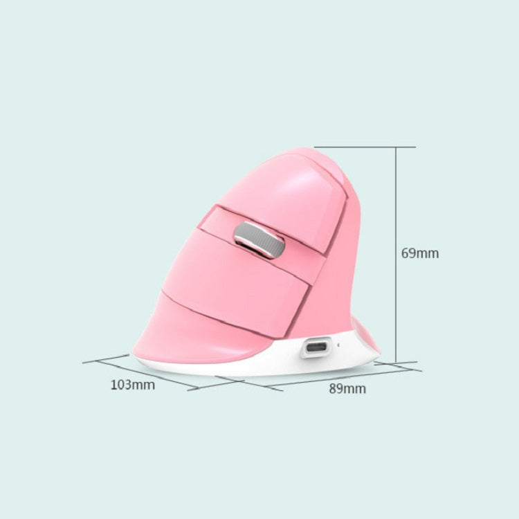 DELUX M618Mini Colorful Wireless Luminous Vertical Mouse Bluetooth Rechargeable Vertical Mouse(Color white) Eurekaonline