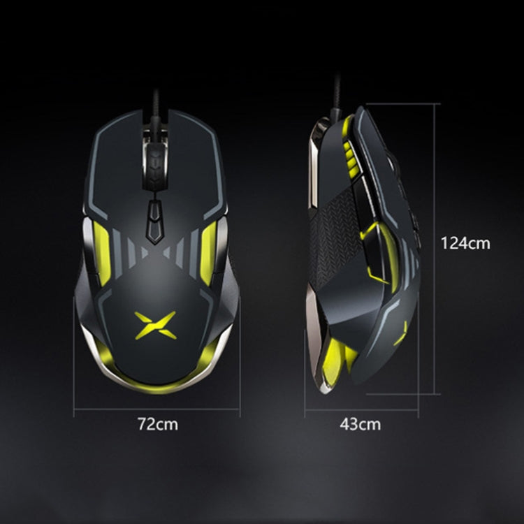 DELUX M628BU 9 Keys Ergonomic Left and Right Hand RGB Breathing Light Wired Mouse(Black) Eurekaonline