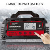 DEMUDA DC100 10A 12V / 24V Car Battery Charger Intelligent Pulse Repair Type Lead-acid Battery, Plug Type:US Plug(Red) Eurekaonline