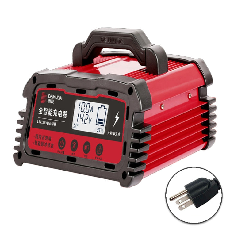  24V Car Battery Charger Intelligent Pulse Repair Type Lead-acid Battery, Plug Type:JP Plug(Red) Eurekaonline
