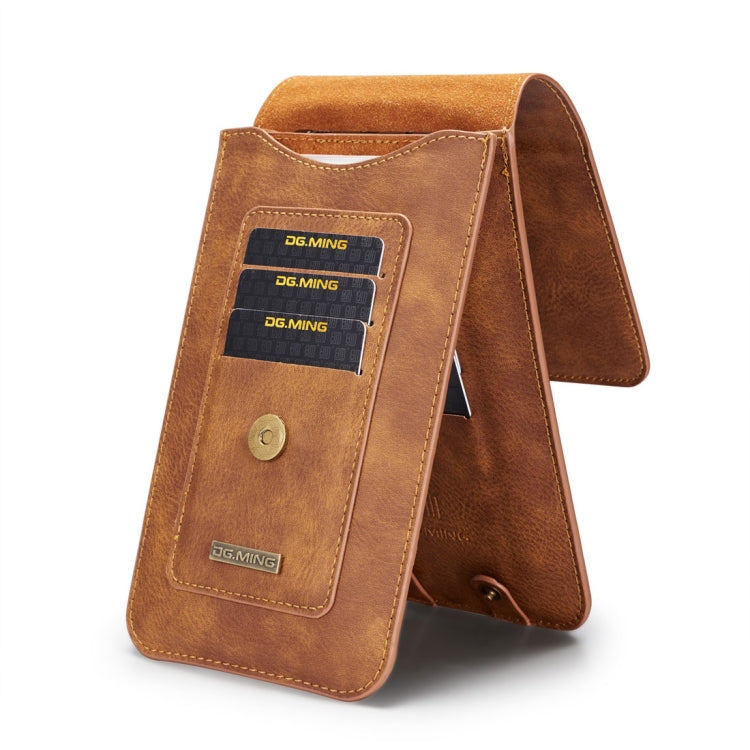 DG.MING Universal Cowskin Leather Protective Case Bag Waist Bag with Card Slots & Hook Eurekaonline