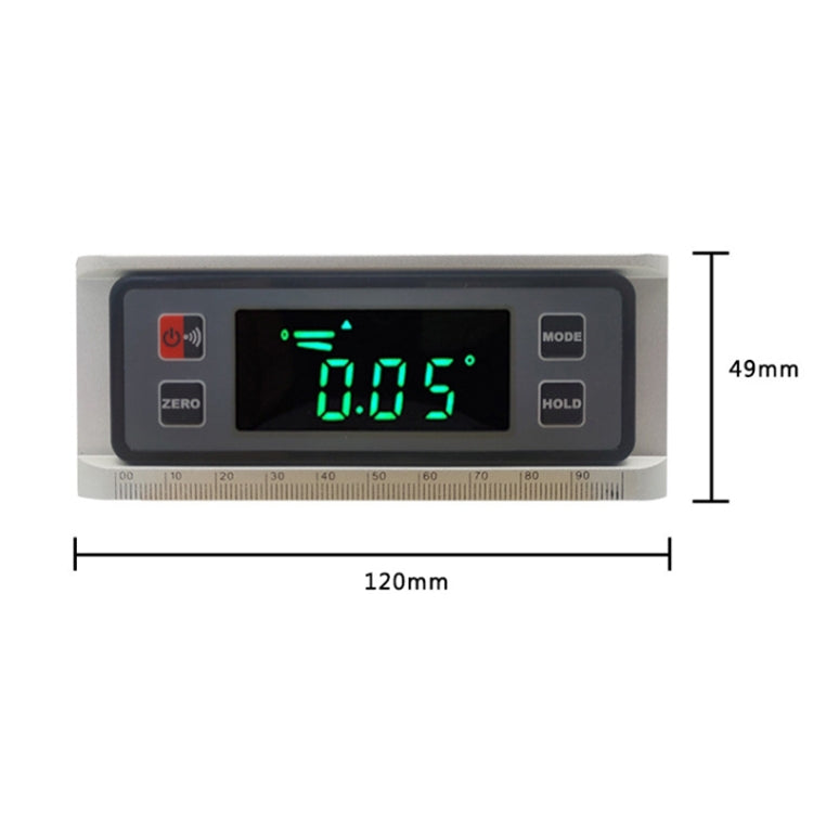 DL1906 Mini Digital Inclinometer Multifunctional Aluminum Alloy Magnetic Digital Display Spirit Level(Silver) Eurekaonline