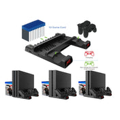 DOBE For PS4 / SLIM / PRO Multi-function Cooling Base Cooling Fan + Disc Rack + Dual Charge with LED Lights Eurekaonline