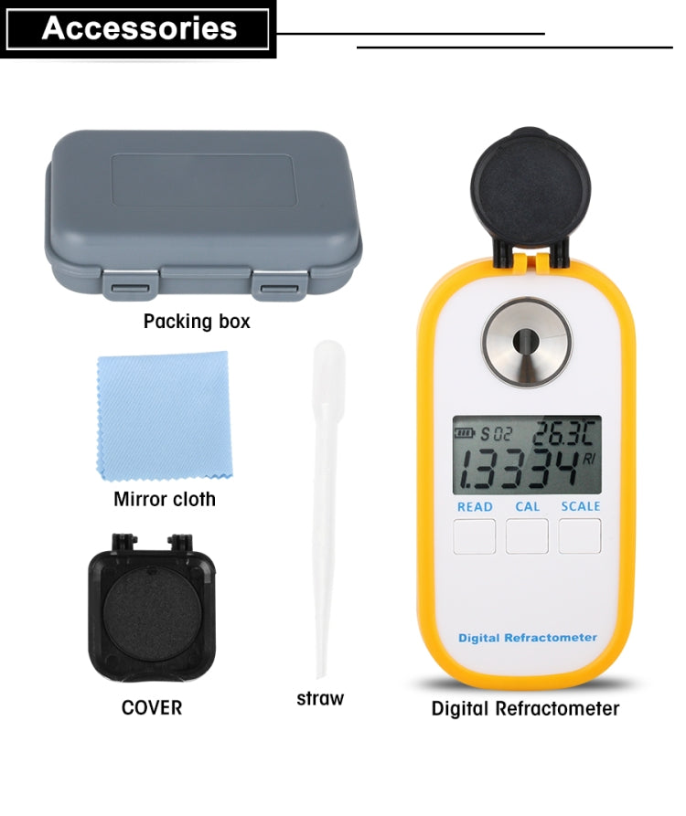 DR103 Digital Refractometer LCD Display Brxi Fruit Juice Sugar Meter Refractometer For Dextran Fructose Glucose Lactose Maltose Eurekaonline