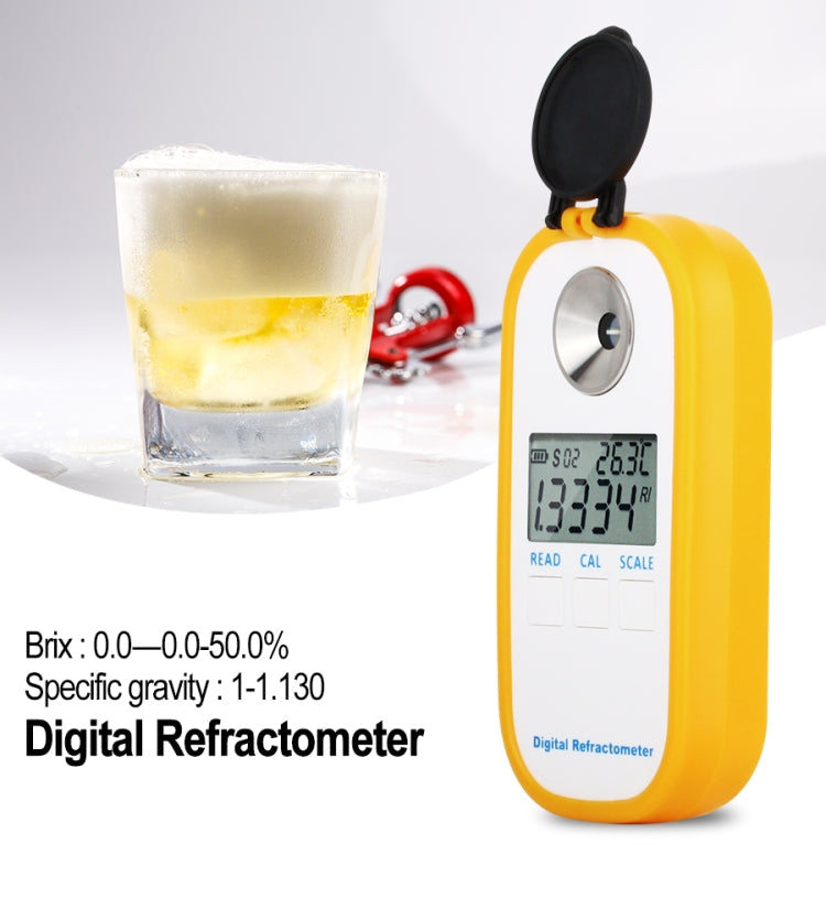 DR402 Digital Beer Refractometer Wort Hydrometer Brix 0-50% Concentration Meter Refractometer Electronic Wine Alcohol Tester Eurekaonline