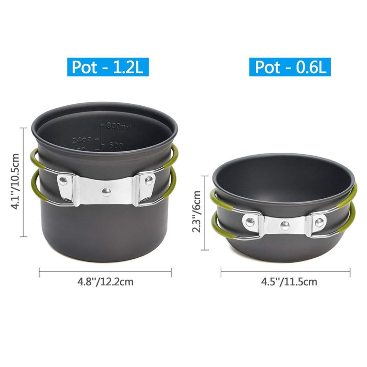 DS-101 Portable Outdoor Camping Cooking Set Picnic Boiler Cookware Combination (Black) Eurekaonline