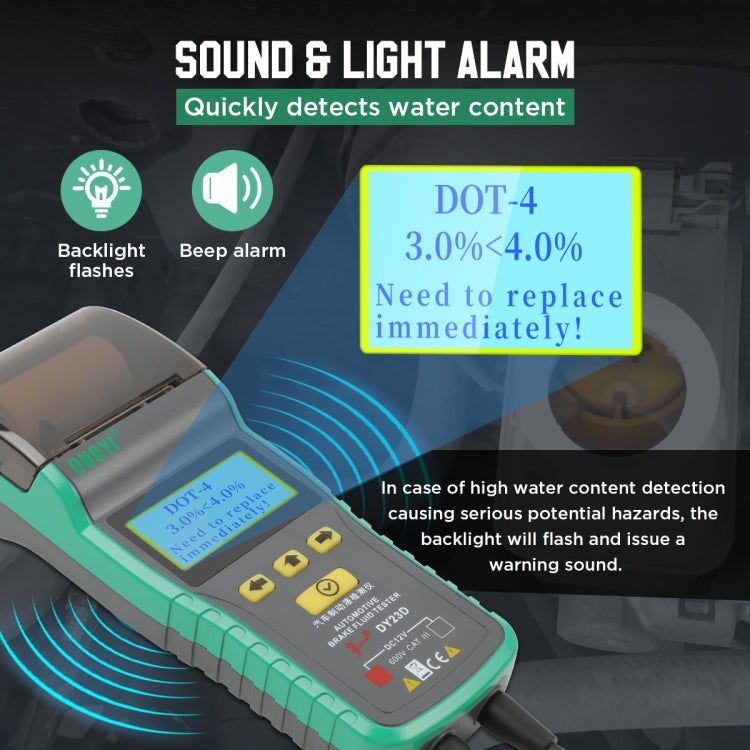 DUOYI DY23D Car Brake Fluid Detection Pen with Print Function Eurekaonline