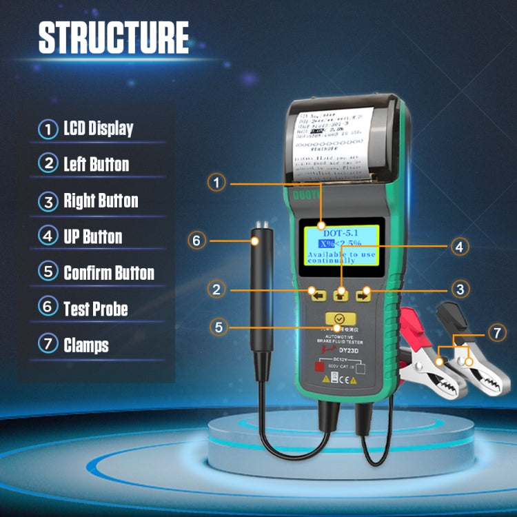 DUOYI DY23D Car Brake Fluid Detection Pen with Print Function Eurekaonline