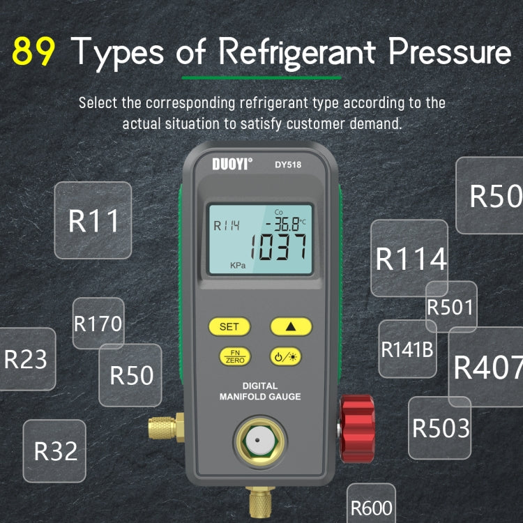 DUOYI DY518 Car Air Conditioning Repair Electronic Refrigerant Meter Air Conditioning Fluoride Meter Eurekaonline