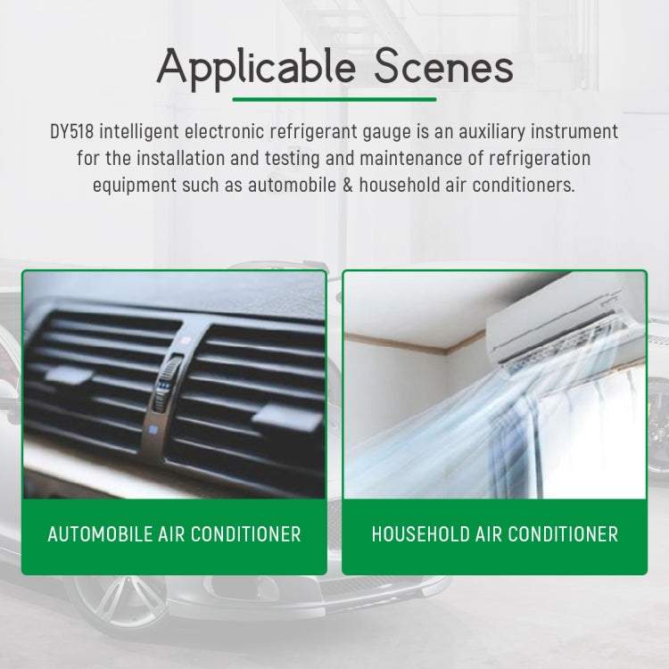 DUOYI DY518 Car Air Conditioning Repair Electronic Refrigerant Meter Air Conditioning Fluoride Meter Eurekaonline