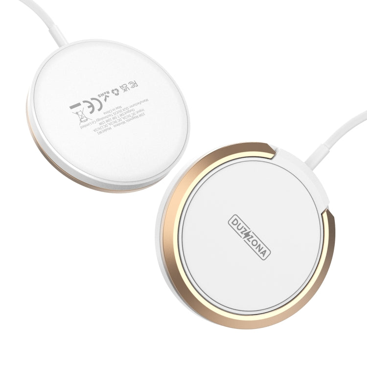 DUZZONA W1 15W Magnetic Wireless Charger with Ring Holder, Cable Length: 1.2m(White) Eurekaonline