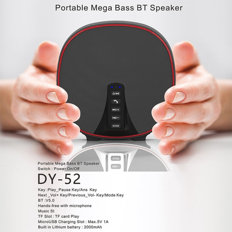 DY-52 Portable Bluetooth Speaker Wireless Loudspeaker Sound 32G Max Memory 10W Stereo Music Surround Outdoor Speaker(Black+Gold) Eurekaonline