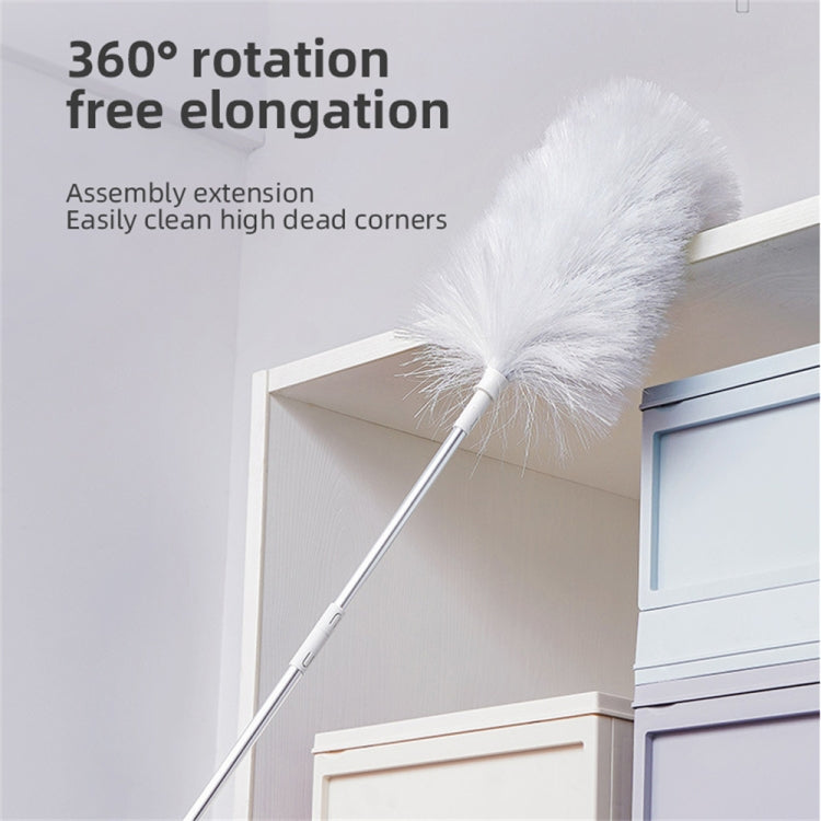 DY701  3 In 1 Electric Feather Duster Handheld Telescopic Dust Clean Brush(White) Eurekaonline