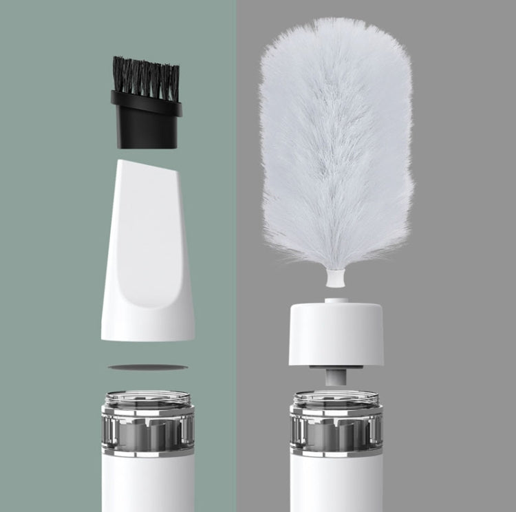 DY701  3 In 1 Electric Feather Duster Handheld Telescopic Dust Clean Brush(White) Eurekaonline
