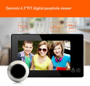 Danmini YB-43CH 4.3 inch Screen 1.0MP Security Camera Door Peephole with One-key to Watch Function(Black) Eurekaonline