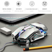 Dark Alien V710 7 Keys Metal Office Wired Glowing Mouse, Cable Length: 1.78m(Black) Eurekaonline