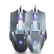 Dark Alien V710 7 Keys Metal Office Wired Glowing Mouse, Cable Length: 1.78m(Black) Eurekaonline