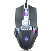 Dark Alien V710 7 Keys Metal Office Wired Glowing Mouse, Cable Length: 1.78m(Black) Eurekaonline