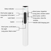 Deli 2.4G Flip Pen Business Presentation Remote Control Pen, Model: 2801G White (Green Light) Eurekaonline