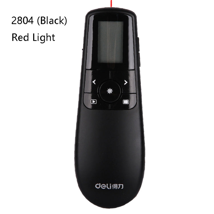 Deli 2.4GHz Laser Teaching Page Flip Pen Remote Play Pen with Flying Mouse, Model: 2804 (Black) Red Light Eurekaonline