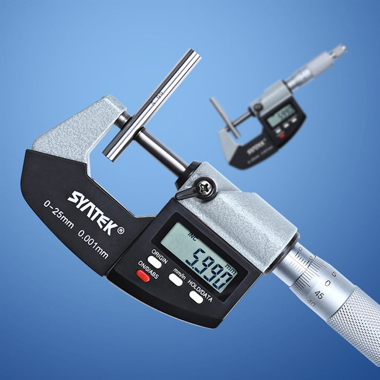 Digital Display Outer Diameter Micrometer 0.001mm High Precision Electronic Spiral Micrometer Thickness Gauge, Model:0-25mm Eurekaonline