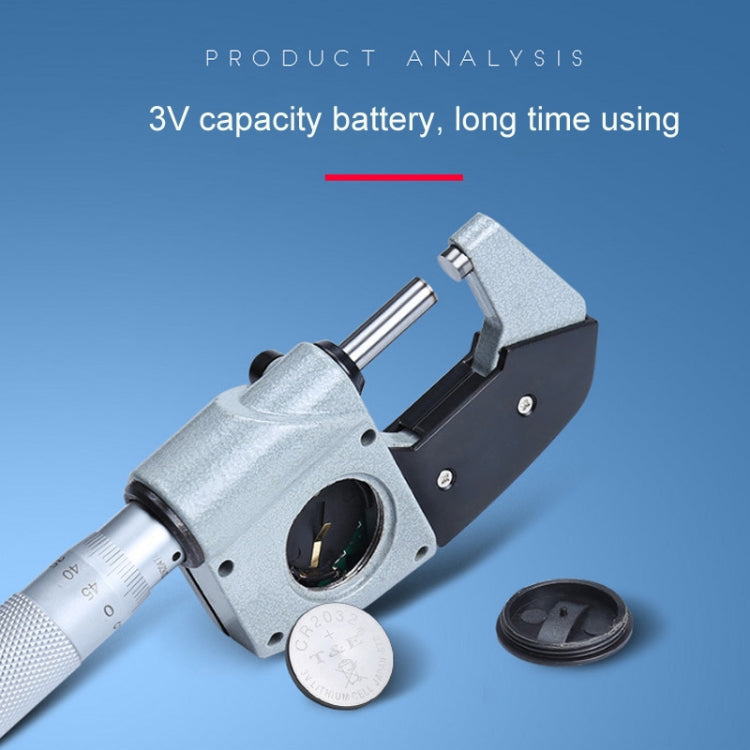 Digital Display Outer Diameter Micrometer 0.001mm High Precision Electronic Spiral Micrometer Thickness Gauge, Model:0-25mm Eurekaonline