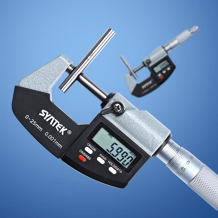 Digital Display Outer Diameter Micrometer 0.001mm High Precision Electronic Spiral Micrometer Thickness Gauge, Model:25-50mm Eurekaonline