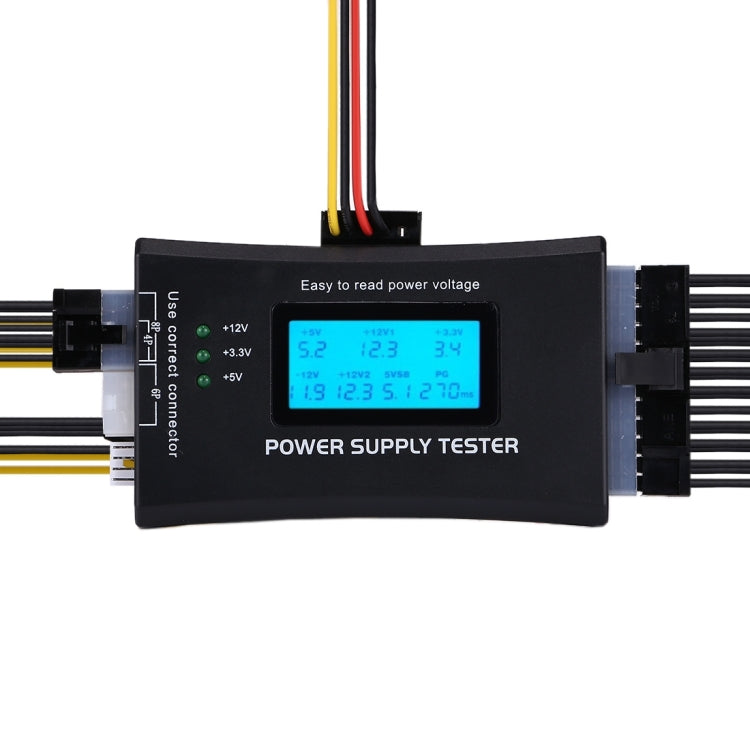 24 Pin Power Supply Tester Checker Power Measuring Diagnostic Tester Tool(Black) Eurekaonline
