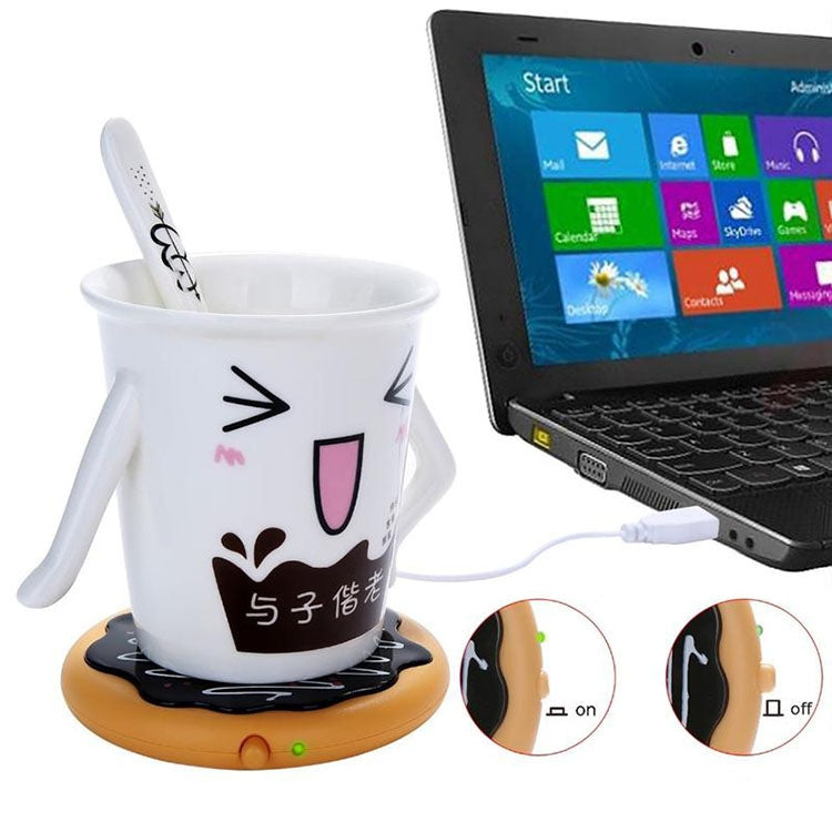 Donut Design USB Power Cable Desktop Mug Cup Warmer Tea Coffee Drinks Heating Mat Pad Eurekaonline