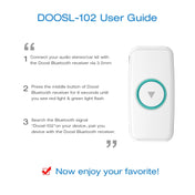 Doosl DSER102 Mini Car Bluetooth Wireless Music Receiver with 3.5mm Stereo Input Jack(White) Eurekaonline