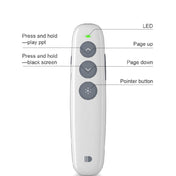 Doosl DSIT007 2.4GHz Rechargeable Powerpoint Presentation Wireless Cliker Remote Control Pen, Control Distance: 100m(White) Eurekaonline