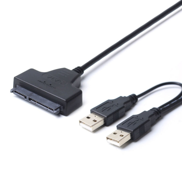 Double USB 2.0 to SATA Hard Drive Adapter Cable for 2.5 inch SATA HDD / SSD Eurekaonline