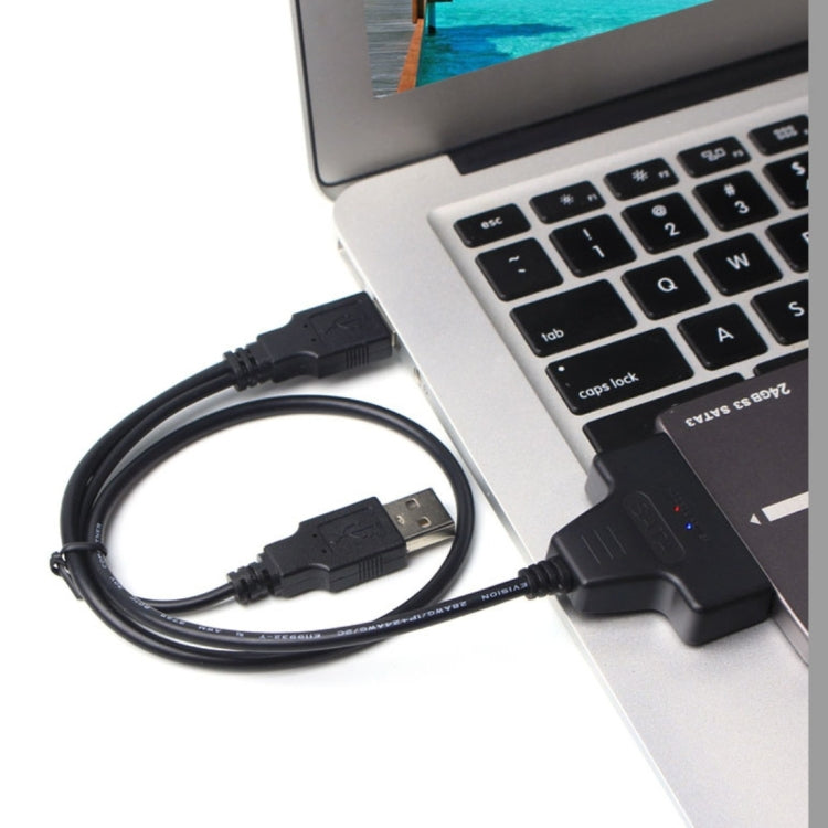 Double USB 2.0 to SATA Hard Drive Adapter Cable for 2.5 inch SATA HDD / SSD Eurekaonline