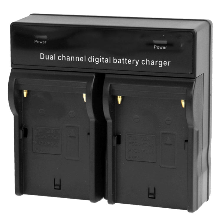 Dual Channel Digital Battery Charger for Sony F550 / F730 / F750 / F960 / F960H, EU Plug(Black) Eurekaonline