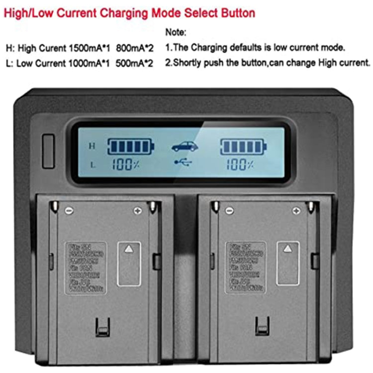 Dual Channel LCD Display Digital Battery Charger with USB Port for Sony BP-U30 / U60 / U90 Battery, Compatible with Sony EX260 / EX280 / FS7 Eurekaonline