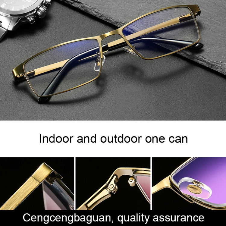 Dual-purpose Photochromic Presbyopic Glasses, +2.00D(Gold) Eurekaonline