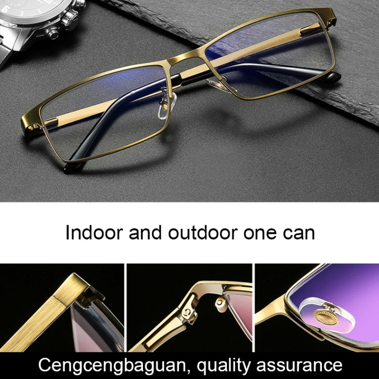 Dual-purpose Photochromic Presbyopic Glasses, +3.50D(Gold) Eurekaonline