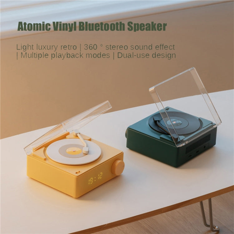 Duosi X11 Vinyl Atomic Retro Bluetooth Speaker Desktop Creative Alarm Clock(Green) Eurekaonline